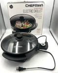 Chefman 12" Round Electric Skillet RJ05-12-RO Non-stick 1400W Adjustable Temp. Fixed Price $25.00.