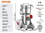 150-2500G Electric Grain Mill Commercial Swing Spice Grinders For Herbs. Fixed Price $164.06.