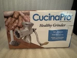 Cucinapro Healthy Table Clamp Grinder Set Cast Iron 2 Cut Disks Nib Scuffed Box. Fixed Price $19.99.