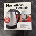 New! Hamilton Beach 1.7 Liter 7.2 Cups Stainless Steel Electric Kettle 40989E. Fixed Price $39.00.