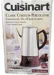 Cuisinart Classic Cordless Coffee Percolator Model PRC-12 Brown Cup Stainless. Fixed Price $49.99.