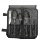 Mercer Culinary M35156BK 8-PIECE Plating Spoon Set W/ Heavy Duty Storage Roll. Fixed Price $125.36.