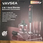 Vavsea 5-IN-1 Hand Blender 1000W 12 Speeds Stainless Steel Set, Chopper, Whisk. Fixed Price $25.95.