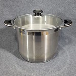 Mega Cook Germany Stock Pot 18-10 Stainless Steel Induction Glass Lid 11 Inch. Fixed Price $31.52.