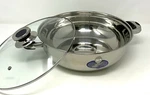 Hcx 28 Cm Stainless Steel Shabu Cooking Hot Pot With Glass Lid FP2116. Fixed Price $32.00.
