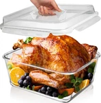 Extra Large 6500ML Glass Food Storage & Roasting Pan Secure Locking Lid, Bp.... Fixed Price $29.99.