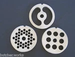 #10 & #12 Kit 3-PC Stainless Meat Grinder Sausage Maker Plate Cabelas Lem Hobart. Fixed Price $47.50.