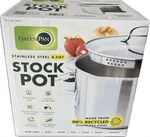 Greenpan Stainless Steel 8.3 Quarter Stock Pot Item 1741973 Glass Lid. Fixed Price $69.00.