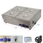 Techtongda 110V 4-PAN Countertop Bain-marie Buffet Steam Table Food Warmer. Fixed Price $292.95.