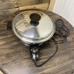 Vtg Gracious Lady Mcm Electric Skillet Pedestal Steel 18/8 Vented Lid. Fixed Price $65.00.