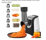 Homdox BH6616 150W Electric Salad Slicer, 4 Stainless Rotary Blades, One-touch. Fixed Price $44.00.