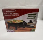 Brentwood SK-45 6" Electric Skillet 600W Non-stick Tempered Glass Lid Black. Fixed Price $26.99.