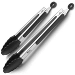 Tribal Cooking Kitchen Tongs With Silicone Tips - Stainless Steel Black. Fixed Price $9.82.