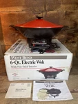 Vintage West Bend 6-QUART Electric Wok Non-stick Surface Made Usa 79525. Fixed Price $45.00.