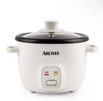 Aroma 4 Cup Pot Style Rice Cooker White Nonstick Stay-cool Handles Glass Lid New. Fixed Price $29.99.