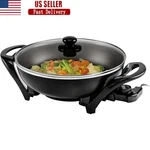 Electric Skillet Non-stick Cooking Wok W/ Glass Lid & Temperature Control New. Fixed Price $43.23.