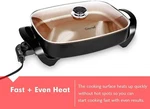 Inch Non-stick Electric Skillet With Tempered Glass Cover 16" X 12" 3". Fixed Price $46.19.