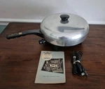 Electric Skillet Aluminum 12 In. Fry Pan Vintage Empire Amerex Ep 44A Tested. Fixed Price $95.00.