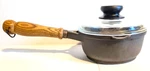 Berndes Cast Aluminum Saucepan Pot Wood Handle & Glass Lid 6.5" Dia - Germany. Fixed Price $32.95.