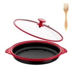 Microwave Pan With Lid, Griller & Large, Red+glass. Fixed Price $57.72.