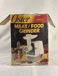 Oster 996-28 Electric Meat Grinder, White 120V W/ Sausage Tubes & Wrench Tested. Fixed Price $30.00.