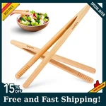 2PCS Pampered Chef 8" Bamboo Wooden Kitchen Toaster Tongs, Free Shipping! New!... Fixed Price $7.99.