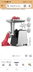 Oaomi 3200W Max Electric Meat Grinder &sausage Stuffer. Fixed Price $35.00.