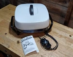 Vintage West Bend Electric Skillet: Blue & White Cooker 72192. Fixed Price $44.99.