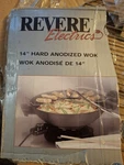 Revere Ware New Electric 14" Hard Anodized Wok With Glass Lid Corning. Fixed Price $125.00.