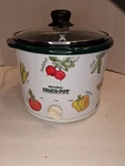 Vintage Rival Crock Pot Vegetable Pattern Model 3120 2.5 Qt Tested Works. Fixed Price $26.99.