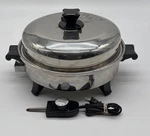 Health Craft K7273 12" T-304 Stainless Steel Oil Core Electric Skillet Domed Lid. Fixed Price $48.99.