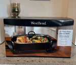 New In Box West Bend 15" Electric Non Stick Skillet Extra Deep Glass Lid 72215. Fixed Price $28.28.