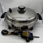 Vtg Royal Prestige Liquid Core Electric Skillet Frying Pan 11 Inner W/lid Works. Fixed Price $74.99.