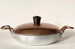 Vtg Wear-ever Hallite 7" Aluminum Skillet Pan W/copper Lid & Twist Handles #2107. Fixed Price $19.90.