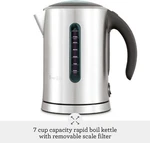 Breville BKE700BSS Soft Top Pure Hot Water Kettle, Cup, Used Cracked Lid. Fixed Price $34.99.