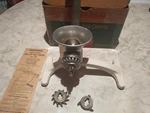 Vintage NO.1580 Universal Tab-l-top Food Chopper Grinder Original Box Table. Fixed Price $15.00.