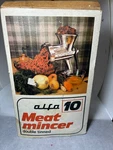 Vintage Alfa 10 Meat Mincer Grinder Double Tinned W/ Original Box. Fixed Price $45.63.