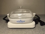 Corningware Electromatic Skillet P-12-ES Blue Cornflower P-16-B Casserole. Fixed Price $44.95.
