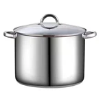 Stainless Steel Stock Pot With Glass Lid Kitchen Cooktops Induction SAFE16 Qt.. Fixed Price $90.77.