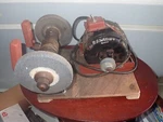 Antique Craftsman Bench Grinder W/ Electric Motor Model A-1 Cast Iron Sun Light. Fixed Price $145.00.