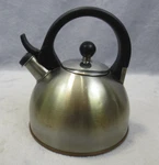Vtg Copco 2004 Whistling Tea Kettle Brushed Stainless Steel Wilton Industries. Fixed Price $19.95.