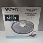 Aroma 3QT. Grillet 3-IN-1 Electric Indoor White (nop). Fixed Price $24.97.