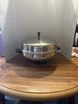 Farberware 12 Inch Buffet Server Electric Fry Pan Model 335-A Stainless(tested). Fixed Price $45.00.