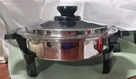 Kitchen Craft West Bend Liquid Core Stainless Electric Skillet 11" 900W Usa. Fixed Price $63.00.