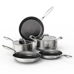 Cooker King Stainless Steel Cookware Set, Pots And Pans Non Stick, Hybrid Ce. Fixed Price $148.09.