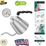 Gooseneck Kettle With Thermometer - 40OZ Stainless Steel Pour Over Coffee Ma.... Fixed Price $49.59.
