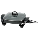 Premium Levella 1200 Watt 12" Electric Skillet With See-through Glass Lid Black. Fixed Price $65.88.