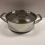 Chefs Never-burn 3.5 Qt 18/8 Stainless Steel Stock Pot With Silver Lid. Fixed Price $85.97.