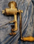 Rare Vintage Universal Tabletop Hand Crank Kitchen Meat Grinder Still Works. Fixed Price $99.00.