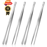 Vaincre 4PCS Kitchen Tongs Tweezers For Cooking, Metal 12", Silver. Fixed Price $17.98.